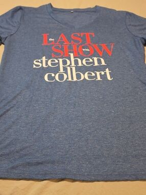 Blue Graphic Short Sleeve Tee Featuring 'The Last Show' Design